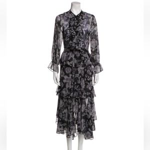 Misa Los Angeles Ruffled Midi Dress